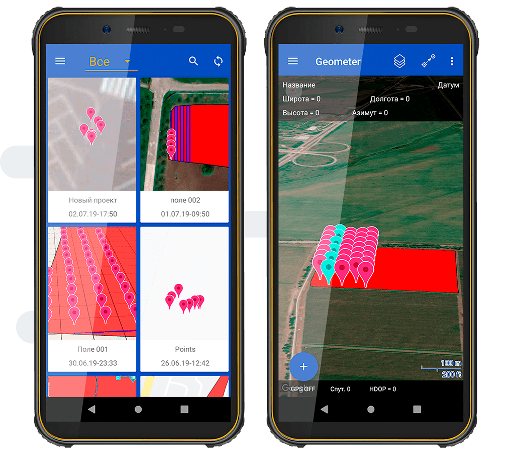 Програма геометр СКАУТ для винесення ділянок, вимірювання площі, відстаней
