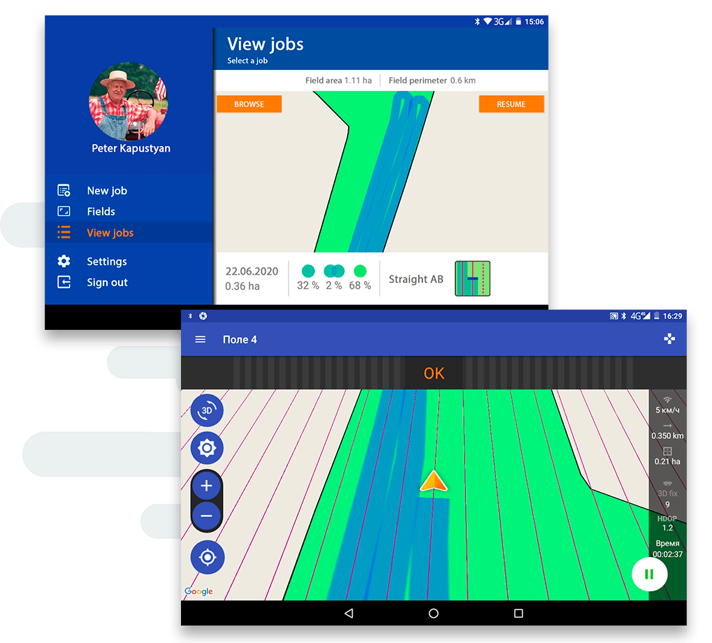 Програма Geotrack RTK для паралельного водіння